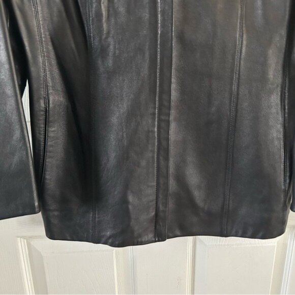Lord & Taylor Black Leather Jacket Sz 12 Women’s Buttery Soft Classic - Picture 5 of 16
